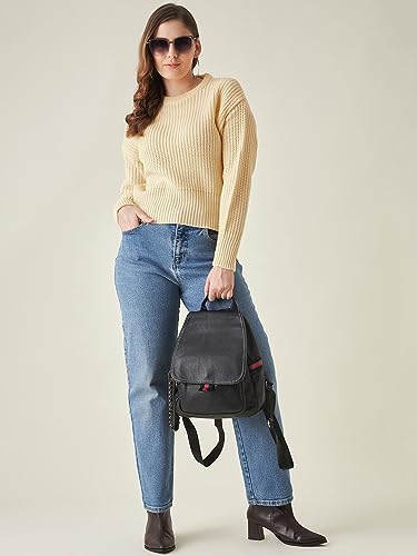 Image of Modeve Solid Round Neck Casual Women Sweater||Winterwear||