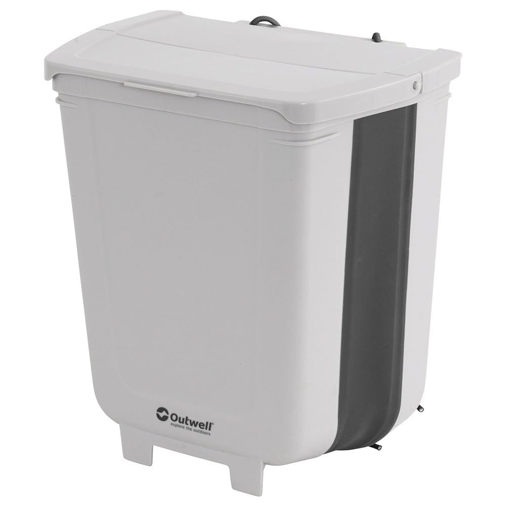 Outwell Collaps VanTrash 8L Collapsible Campervan Bin – Adjustable Folding Waste Bin for Campervan, Caravan, Camping & Outdoor Use