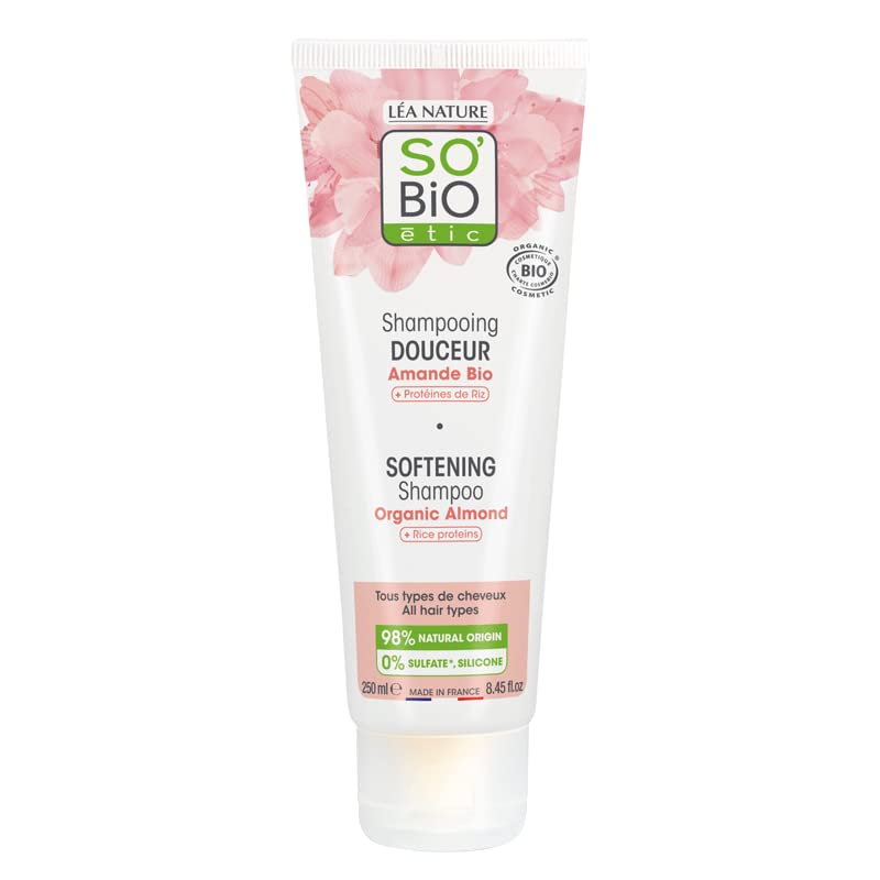 So Bio Etic organic almond milk shampoo for hair softening 250ml | sulfate-free hair care | healthy, shiny and soft hair in just 10 washes | all hair types