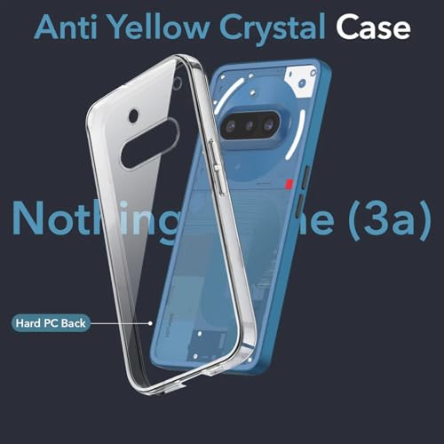 Image of DIZORO Compatible with Nothing 3a Back Cover Case Clear,[ Anti Yellow ][Military Grade Protection] Hard PC Back Cover Transparent