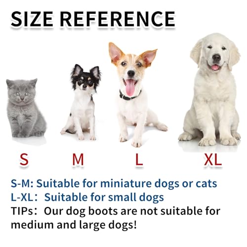 CHONGQILAO Hundeschuhe Pfotenschutz Outdoor, 4 Stücke Hundeschuhe Winter Pfotenschutz Hund Schneestiefel Hunde Schuhe rutschfeste Warme, Winter Schnee Hundestiefel für Große Mittlere Kleine Hunde