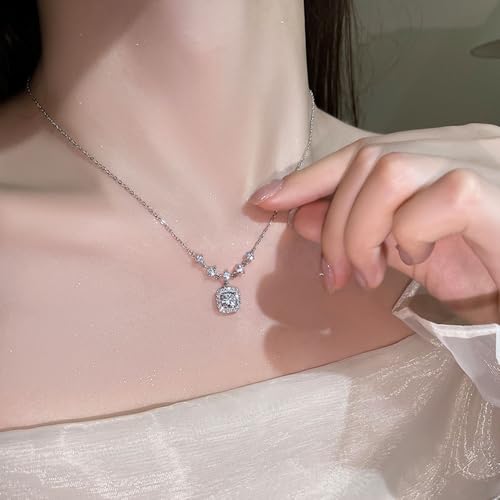 Image of 1 Carat IGI Certified Lab Grown Diamond | Martina Solitaire Lab Diamond Necklace 18K White Gold | FG-VS1-VS2 Quality Jewelry Necklace For Women