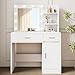 LIVELYGLOW Lighted Makeup Vanity Desk, 35.4“W x 15.7'”D x 54“H, White (with Lights and Mirror, Dimming Function, 2 Drawers and 1 Cabiniet, Open Shelves) by Boahaus