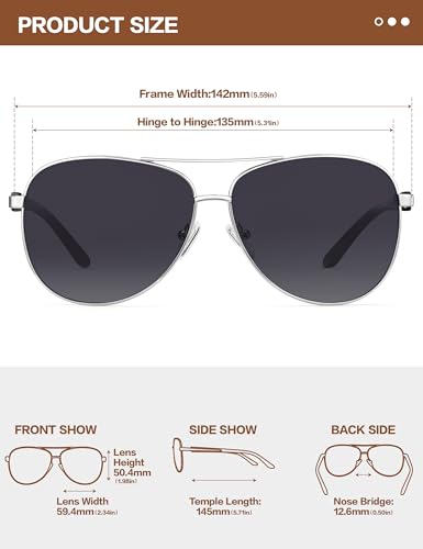 Image of BIRCEN Polarized Aviator Sunglasses Womens: Acetate Glasses UV Protection