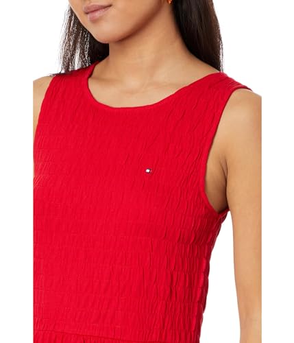Image of Tommy Hilfiger Women's Sleeveless Solid Smocked Midi Dress
