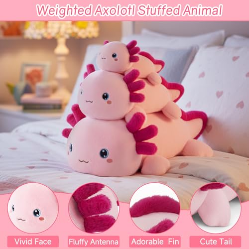 Peluche con peso de axolote SQEQE compañero de lectura en el sofá 2