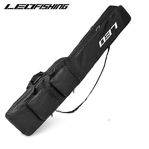LEOFISHING Fishing Tackle Storage Bag 130cm/4.27ft Portable Fishing Rod Reel Organizer Fishing Pole Gear Tool Cases Carrier Two Layer Durable Oxford Large Capacity Travel Fishing Cover Bag 5 Color - Thumbnail 6