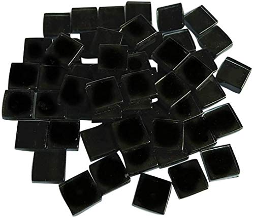FireAngels Craft Material Mosaic Tile, Micro Glass Tiny Mini Mosaic Tile DIY Hobbies Children Handmade Crystal Free Stone Craft Material Creativity 300g (Black)