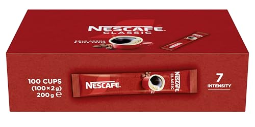 NESCAFÉ Classic Sticks, löslicher Bohnenkaffee in praktischen Einzelportionen, kräftiger Geschmack und intensives Aroma, 200g, 100er Pack (100 x 2g)