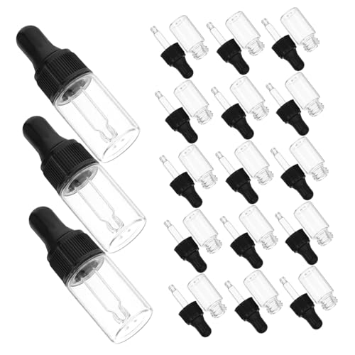 Beaupretty 20個透明 スポイトボトル オイル用小瓶 エッセンシャルオイルボトル ミニボトル 小型液体容器 精油 サンプル保管 液体収納 容器