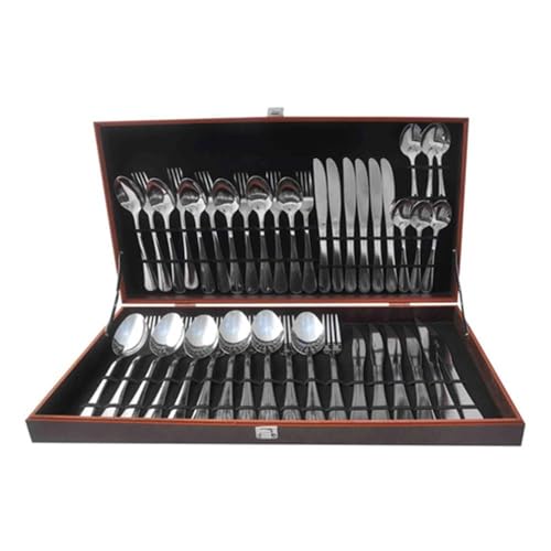 Jogo Talheres Conjunto Faqueiro 42 Pçs Aço Inox Liso Cozinha