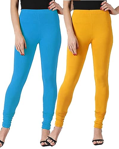 Image of Ultra Soft Cotton Slim fit Solid Color Attractive Casul wear Leggings for Womens - Pack of 2 pcs