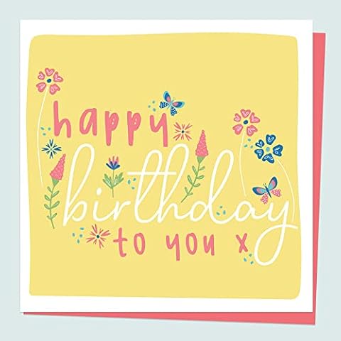 Dotty about Paper Birthday Card for her - Ditsy Bright Blooms - Typography Premium Greetings Card. Beautiful Design, Unisex, Neutral, Simple, Bright. Envelope Included (3546) Cover