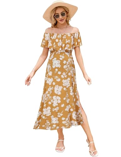 Image of Maternity Dress Women's Off Shoulder Split A Line Casual Maxi Dress Photography Dress for Babyshower