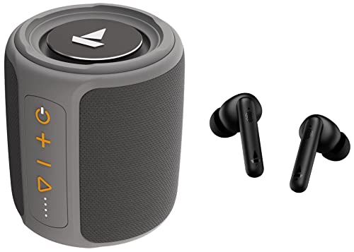 Image of boAt Airdopes 141 True Wireless in Ear Earbuds with mic, 42H Playtime, Beast Mode & Stone 352 Bluetooth Speaker with 10W RMS Stereo Sound, IPX7 Water Resistance, TWS Feature, Up to 12H Total Playtime