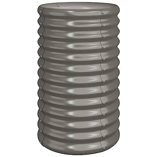 vidaXL Pflanzkübel Blumenkübel Hochbeet Blumenkasten Pflanzgefäß Pflanzkasten Blumentopf Garten Verzinkter Stahl 40x40x68cm Grau