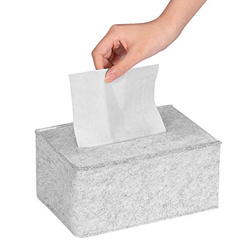 Simboom Bedside Organizer, Felt Bed Storage Caddy with Tissue Box and Water Bottle Holder, Magazine Phone Tablet iPad Remote Holder for Home College Dorm Bed Rails, Sofa, Bunk Beds - Light Grey - Image 7