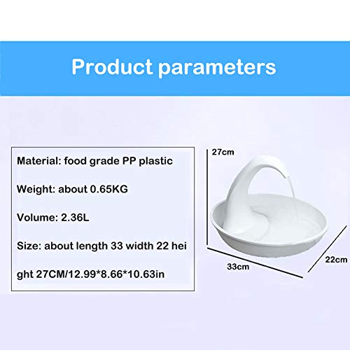 Swan Pet Water Fountain, 80oz Pets Drinking Fountain, Automatic Circulation Feeding Filtered Water Flowing Dispenser, Swan Shape Silent Dog Cat Fountains Bowls Filter Waterer for Cats Dogs - Thumbnail 4