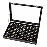 GISK 100 Slots Ring Display Case with Transparent Lid Ring Storage Box Rings Holder Case For Store Display Home Jewelry Display Rings Organizer Earring Holder Display Tray