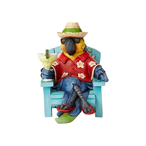 Enesco Margaritaville by Jim Shore Parrot in Beach Chair Figurine, 5.8