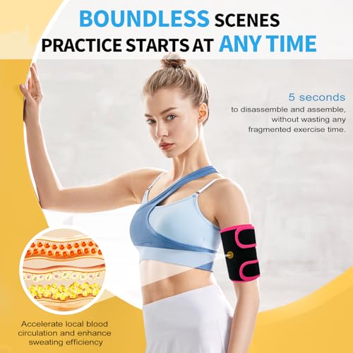 Confitone Arm Toning, Stubborn Fat Trainer, Compression Sleeves, Sweatbands, Fitness Body Shaper 2PCS (Pink)4