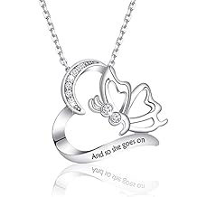 CENWA Semicolon Butterfly Necklace And So She Goes On Semicolon Jewelry Warrior Fighter Semicolon Suicide Prevention Gift