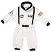 Aeromax Jr. Astronaut Suit with NASA patches and diaper snaps, WHITE, Size 6/12 Months (ASW-ROMP)