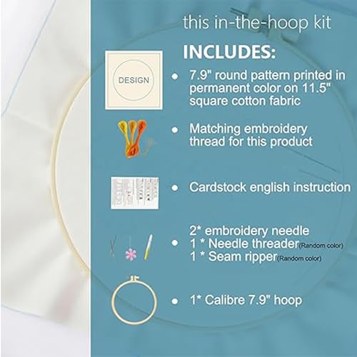 Image of Huacan Embroidery Kit for Beginners Adults, Easy Needlepoint Kits for Adults with Stamped Embroidery Patterns. (House)