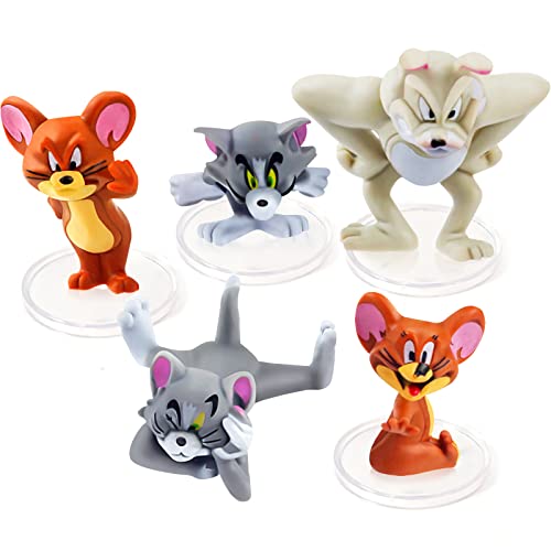 5Pcs Solid Pvc Tom And Jerry Figure Hot Anime Cat, Mouse And Dog Figure Set 4-6.5Cm #TOP1