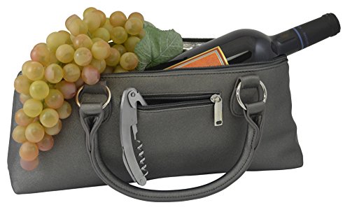 Image of Primeware Wine Clutch Bag (Thermal Insulated) Trendy Women's Carry Tote | Holds Red & White 750mL Bottles | Trendy Fashion | Incl. Portable Waiter-Style Corkscrew