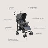 LIONELO Elia Buggy Klein Zusammenklappbar Kinderwagen Bis 15 Kg, Rücken Und Fußstützenverstellung Hinterradbremse, Moskitonetz, Einkaufskorb