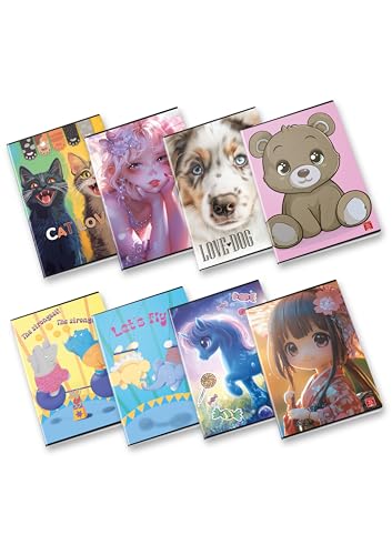 Pigna, Maxi Quaderno Assortimento Bimba, f.to A4 21x29,7 cm., pagine 80 + risguardo, carta 80 g/m², interno 0B, Righe per Terza Elementare, Copertine Assortite, 10 pezzi