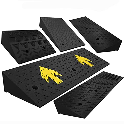 Threshold Ramp, BlackRubber Ramps, Easy Curb Ramps Mobility Scooter Ramps Antislip Ramps Motorcycle Door Threshold Ramps, Car Door Ramps (Color : Black, Size : 100 *