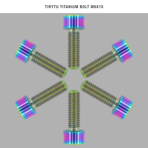 Image of Lightweight Titanium Bolts M6x18, Colorful, 6PC | Lightweight Hex Socket Screws, MTB /Road Bike /Motorcycle, Corrosion Resistant, Marine Grade Fasteners