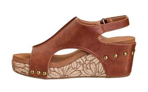 Image of Corkys Footwear Womens Carley Wedges, Featuring Corkys EVA Foam Cushioned Insoles, A 2.5 Inch Heel, Lightweight For All Day Wear, And Hook And Loop Closure
