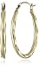 14k Yellow Gold Oval Twist Hoop Earrings