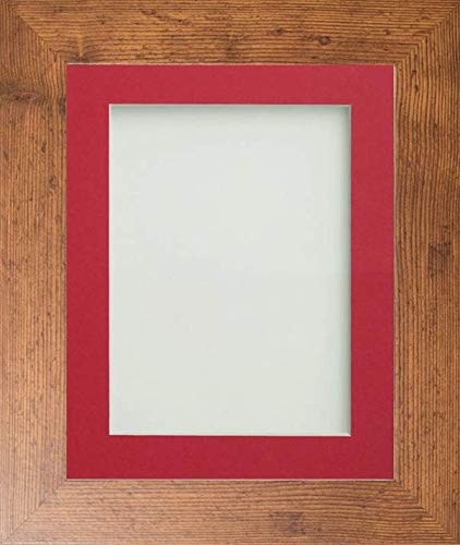 Frame Company Red Mount Watson Range Rustic A2 Picture Photo Frame With For Image A3 *Choice Of Sizes* Fitted With Perspex