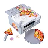 Pizzatheken-Spielset – 25,5 X 19,7 X 11,5 Cm, 1875 G Schwere Holzkonstruktion, 6,69 Zoll Großer, In Scheiben Schneidender Kuchen | Interaktives Kulinarisches Arbeitsspiel Für Kleinkinder, Die Ihre Vor