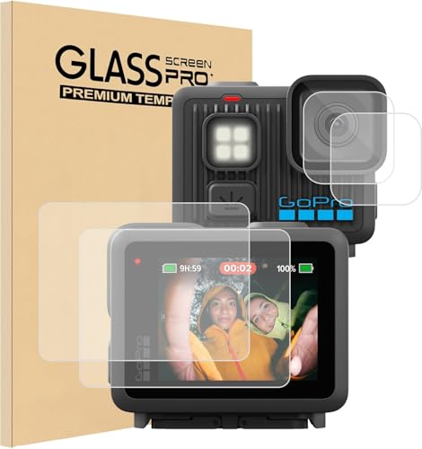 �y2+2���Z�b�g�zFor GoPro LIT HERO �t�B���� �t�B���� (2��) + �����Y�ی�t�B���� (2��) �����K���X�t�B���� �y2024�V�o��z �t���ی�t�B���� ����0.3mm 2.5D �d�x9H �S�ʕی� �ώw�� ������ �����ߗ� ���{��