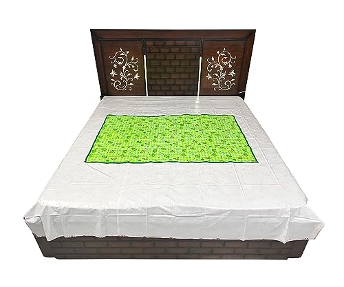Image of EcoSoft Plastic Sheet,PVC Sheet for Kids,Rubber Sheet for Babies,Bed Wetting Protector(90 x 135 cm) (Green PPG)