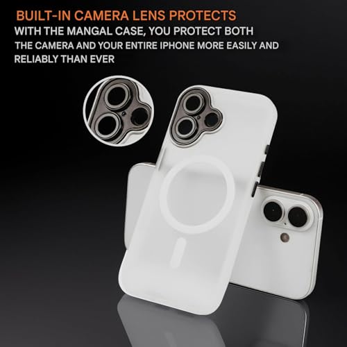 Image of Elzzi Magnetic for iPhone 17 Case, [Full Camera Protection] [Compatible with Magsafe] [Translucent Matte] Shockproof Protective Phone Case for Men & Women - Clear