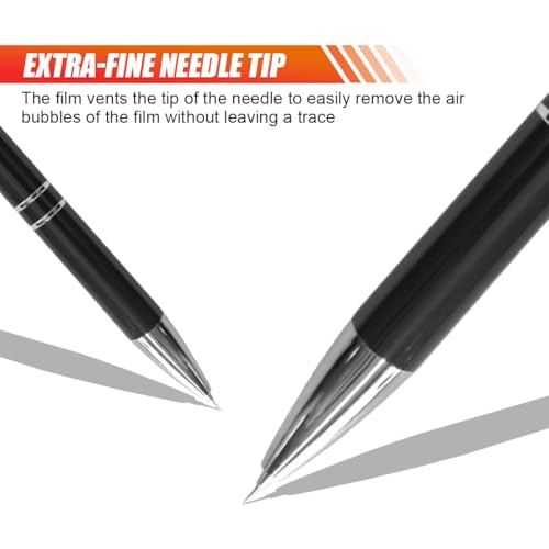 Image of 2PCS Pen Pin Weeding Tools for Vinyl, Stainless Steel Point Quick Air Release Vinyl Weeding Pen, Retractable Vinyl Film Air Release Pen Tip, Tint Tool Vinyl Pin Pen (Black)