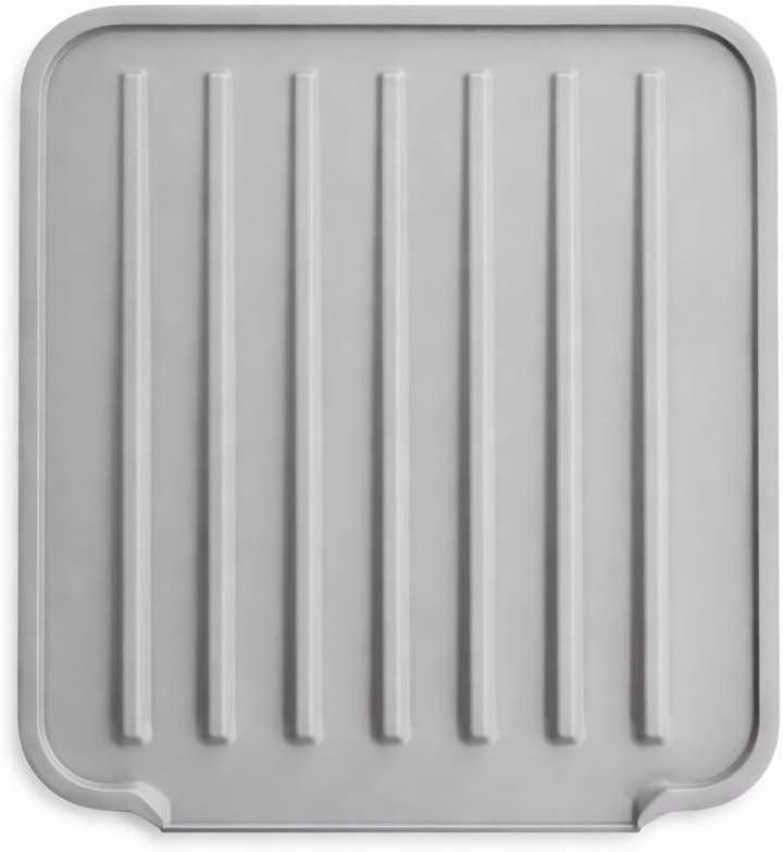 Mistifi Self-Draining Silicone Dish Drying Mat for Counter | Extra-thick, non-slip and heat-resistant mat with an over-sink drain design that keeps kitchen counters dry