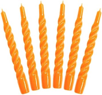 Candles with a Twist®, Made in Italy, 25 Colours Available, Dinner Candles, Twisted Candles Long Burning 5 Hours, Tapered Candles, Lacquered, Unscented Candle Gift Set, 6 pcs. 2.2 x 21cm (Dark Blue)
