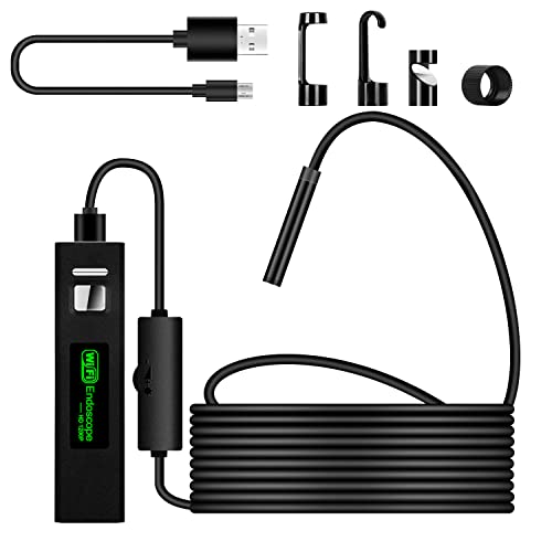 QiCheng&LYS Cámara Endoscópica WiFi USB 1200P HD - Cámara de Inspección Con Luz LED Para...