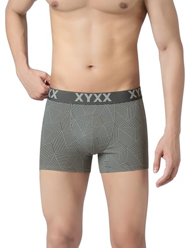 Image of XYXX Men's Cloudsoft Cotton Modal Geometric Print Trunks| Snug Fit, 4-Way Stretch & Anti-Roll No-Marks Waistband Underwear for Man