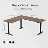 Agilestic L-Shaped Standing Desk Adjustable Height, Electric Corner Standing Desk, Sit Stand Up Desk, 75x61 inch Sit Stand Computer Table, Dark Walnut