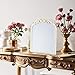 TopCity Vintage Makeup Mirror Antique Arched Vanity Tabletop Mirrors for Dresser,Baroque Decor Ornate Standing Mirror for Living Room,Desktop,Bedroom 12.1
