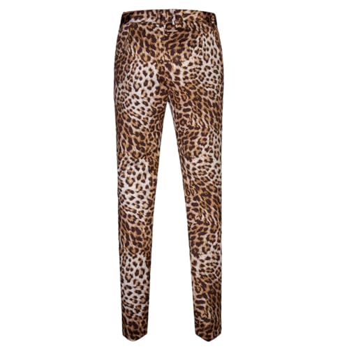 New Personalized Printed Pants for Men's Casual Floral Pants Leopard，XS
