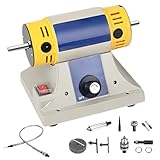 Pulidora de Joyas de 950W, Motor para Torno de Carpintería DIY, Máquina de Pulido con 10000 r/min, Eje Flexible de 0.3-4mm, Mandril de 1.5-10mm, para Madera, Jade, Ámbar, Metal